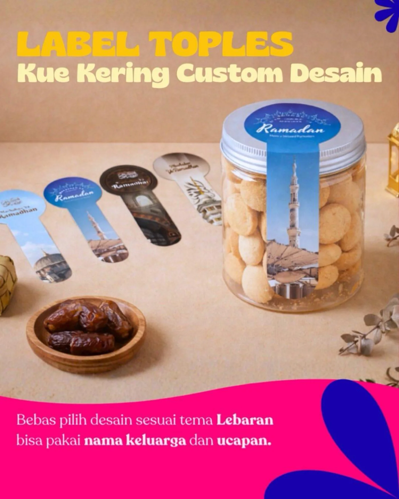 Label toples custom hasil layanan Creasa Print